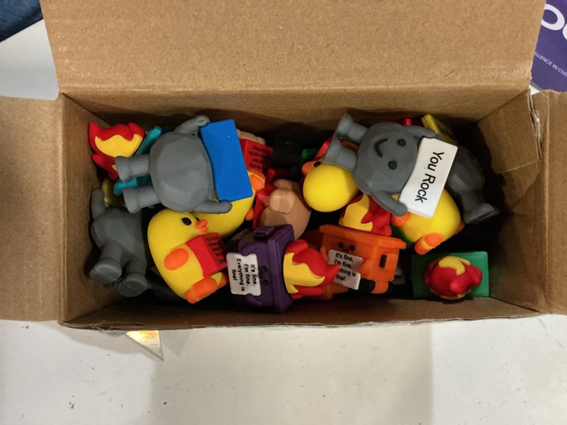 Condition photo showing New/Like New for gejoy 72 pcs mini rubber you rock toys set mini rock figures positive gifts desktop ornaments and decorations inspirational gifts for employees, staff, teachers, teams, and friends