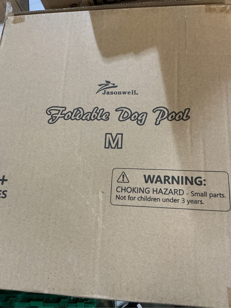 Condition photo showing New/Like New for jasonwell foldable dog pet bath pool collapsible dog pet pool bathing tub kiddie pool doggie wading pool for puppy small medium large dogs cats and kids 39.5" blue m - 39.5" mdf wood blue