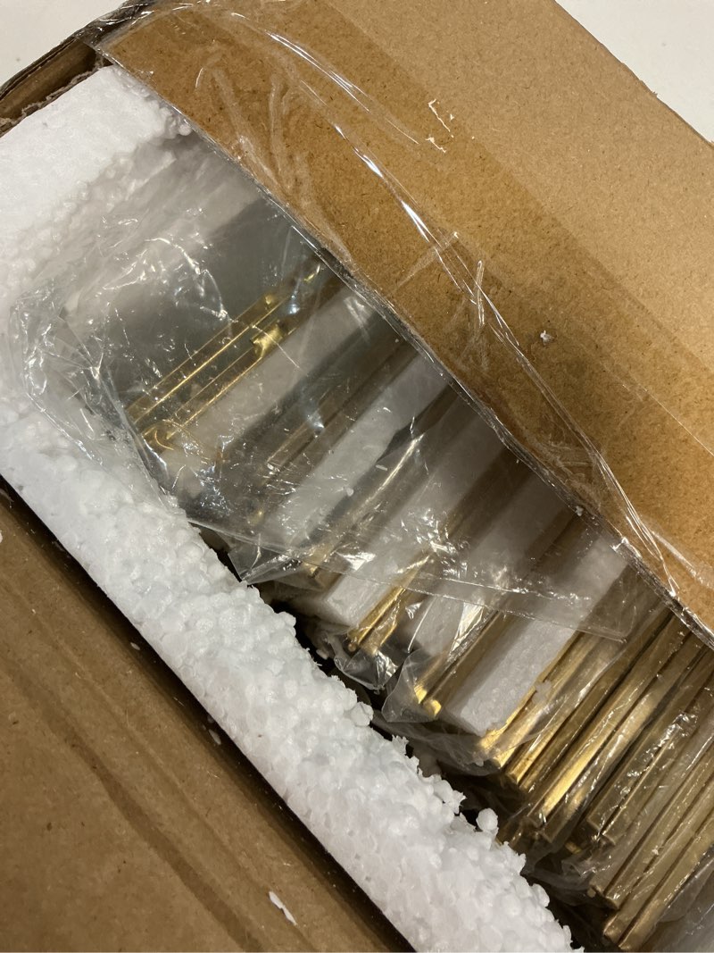 Condition photo showing New/Like New for thyle 12 pcs brass glass pressed flowers frame - 4 x 6 inch diy hanging art clear glass frame with chain for picture photo gallery wall display decor (gold)