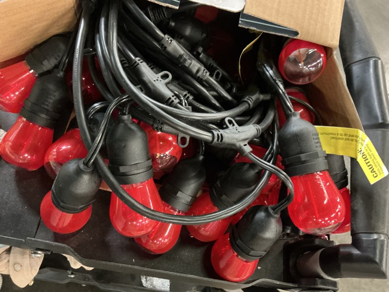 Condition photo showing As Is for hampton bay 24-light 48 ft. indoor/outdoor plug-in filament led s14 edison bulb string-light