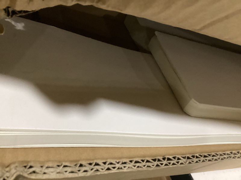 Condition photo showing Good Condition for 4Pack Cylinder Stands for Party, Foldable Cardboard Columns with 4 Clear Round Top Plates, Cake Display Pedestal Stand for Wedding Banquet Vendor Events Decorative Beige