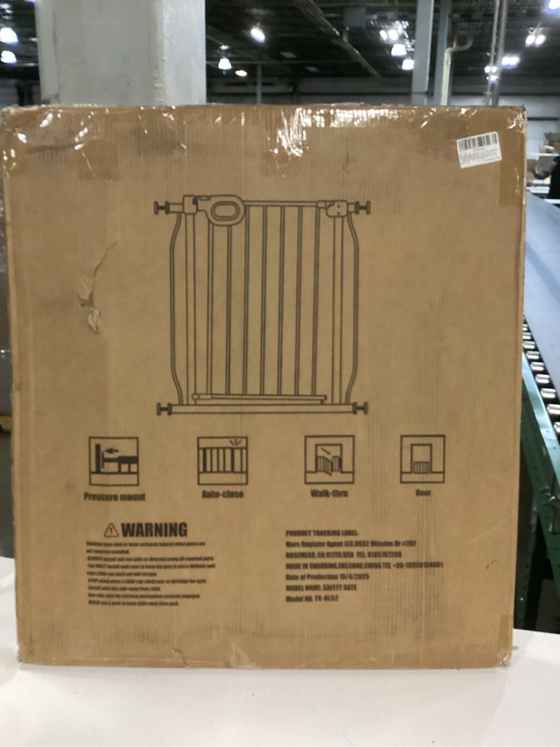 Condition photo showing New/Like New for owlie baby gate for stairs 29-52 inch wide, safety gate for baby adjustable pet gate with door pressure mounted gates for kids toddler dogs extension kit indoor stairway doorway white (30.5'' tall) white wide 29-52''