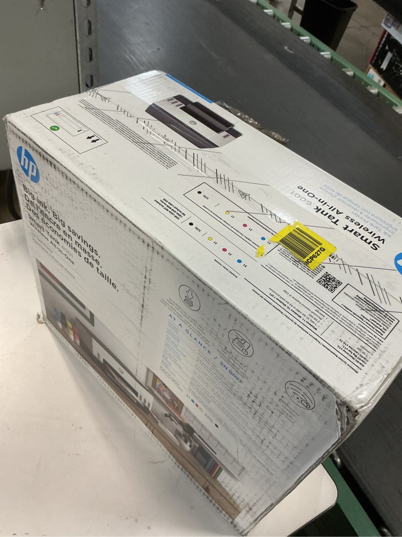 Condition photo showing New/Like New for hp smart tank 6001 wireless all-in-one ink tank printer, scanner, copier with 2 years of ink included, best for home, refillable, ai-enabled, wireless printer for home use (2h0b9a)