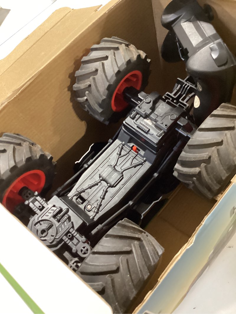 Condition photo showing As Is for 1:16 Remote Control Tractor Toy, RC Monster Truck for boys age 4-7, RC Truck with 2×800mAh, LED Lights, Realistic Working Sounds, Green Toy Vehicle Birthday Gift for Kids Boys Girls 4-12 Year Old