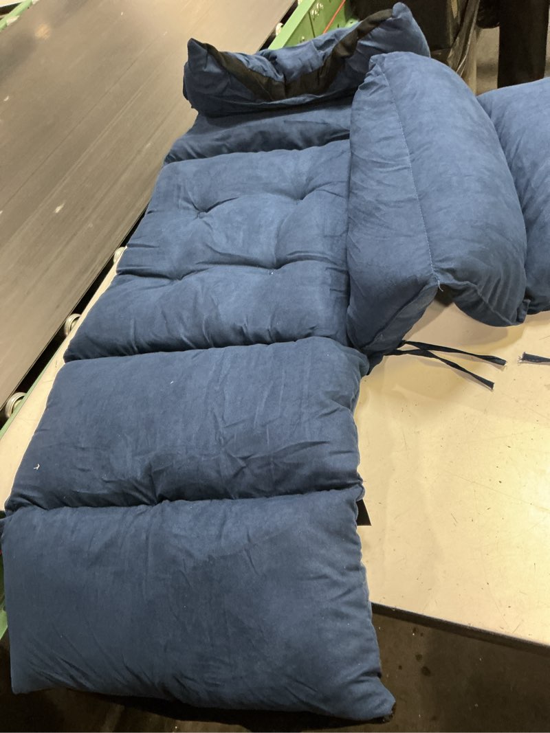 Condition photo showing As Is for wheelchair cushions, pressure pain relief accessories with armrest covers, supports coccyx & back, non-slip, fits wheelchair with 16'' length armrest (navy)