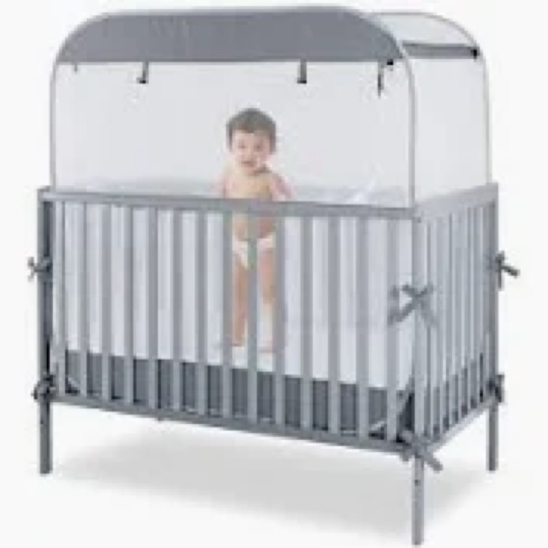 Poray using crib net cover first time