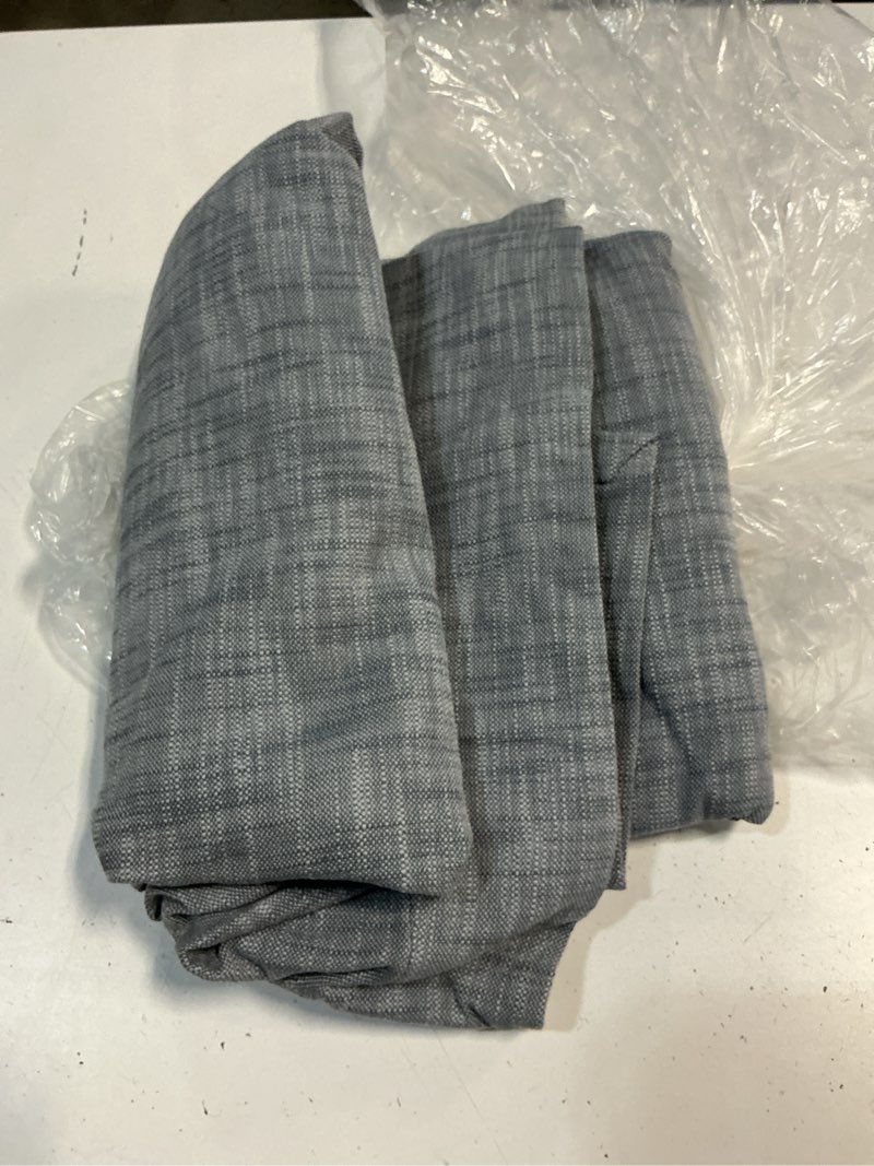 Condition photo showing Good Condition for quince textured cotton curtain, 48x96, blue single panel