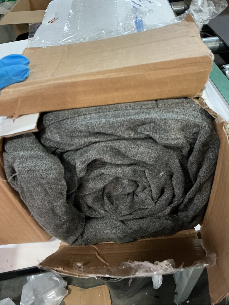 Condition photo showing As Is for Hearth & Harbor Upholstered King Headboard - Easy Assemble Channel Stitched Headboard King Size Bed - Wall Mounted Headboards with 3D Soundproof Wall Panels Peel & Stick Floating Headboards, Grey King 05-grey