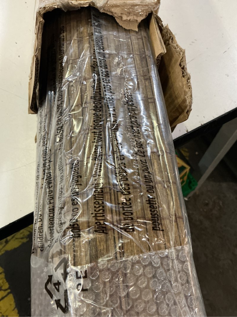 Condition photo showing Good Condition for lazblinds cordless bamboo roman shades, privacy blinds for interior windows, room darkening roll up bamboo blinds for home & patio, 20" w x 64" h, highfield teak pricacy - highfield teak 20" w x 64" h