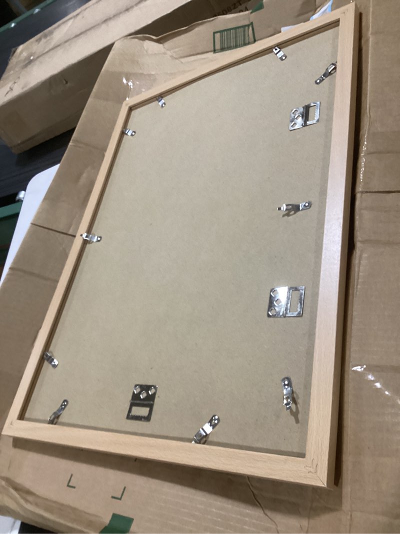 Condition photo showing Good Condition for vnvnk 14x20 frame natural wood color, perfect for 14x20 inch picture without mat or 12x16 inch picture with mat, home wall decor picture frame-1 pcs 14x20 natural