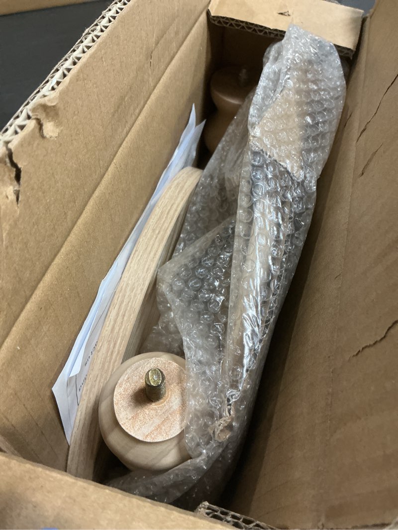 Condition photo showing New/Like New for Round Side Table, Small Drink Table for Small Spaces, Modern Accent End Table with Solid Wood Leg for Living Room, Bedroom, Corners, and Office (Natural)