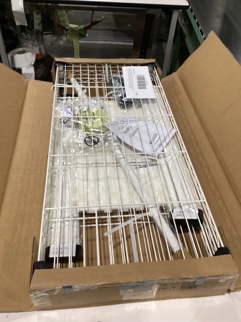 Condition photo showing Good Condition for P6C Rolling Clothes Rack with Cover, Covered Clothing Racks Heavy Duty, Portable Closet for Hanging Clothes, Garment Racks on Wheels, White Closet Rack with White Cover, Max Load 365LBS White Rack with White Cover P6C