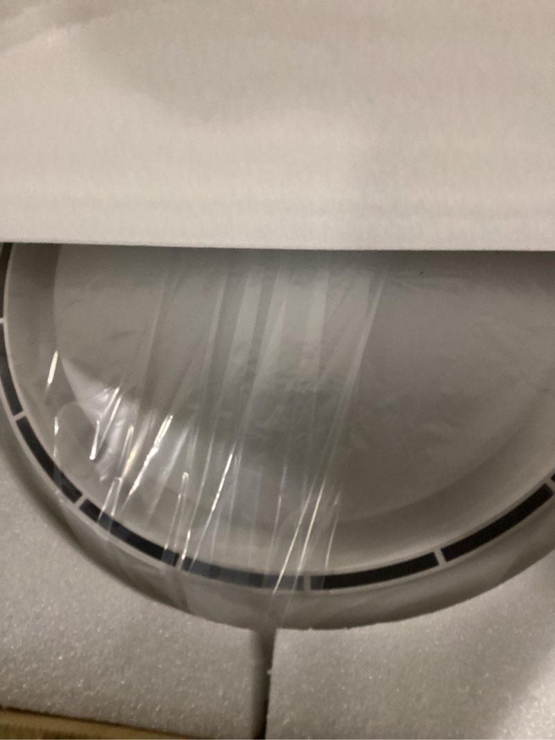 Condition photo showing New/Like New for low profile ceiling fan with light,19.29in bladeless ceiling fan with remote control,enclosed flush mount fandelier,6 wind speed,dimmable led lights,white,for bedroom dining room