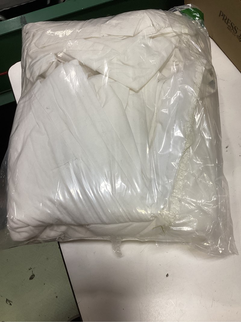 Condition photo showing As Is for bedsure 100% washed cotton duvet cover oversized king - natural white minimalist cotton duvet cover linen like - gentlesoft™ plain simple bedding (natural white, oversized king, 120"x98") oversized king (120" x 98") 01 - natural white (no comforter)
