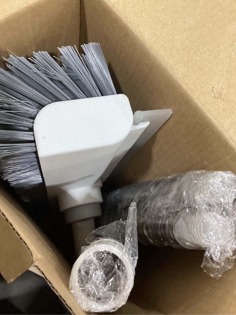 Condition photo showing New/Like New for HelpX Floor Scrub Brush with Long Handle, 3 in 1 Scrape and Heavy-Duty Stiff Bristle Floor Scrubber Brush with Squeegee and Tweezer for Cleaning Tile Wall Deck Bathroom Patio Garage Kitchen (White) White 1 Pack