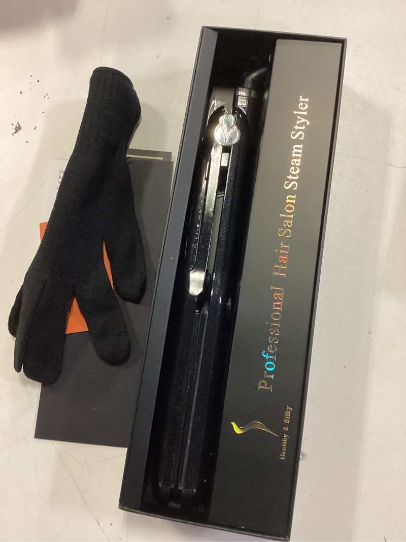 Condition photo showing Good Condition for DORISILK 2.0 Upgraded Steam Straighteners for Hair, Professional Salon Ceramic Tourmaline Vapor Steam Flat Iron Hair Straightener and Curler 2 in 1 Straightening Curling Iron, Dual Voltage LED Temp 1 Inch Black Steam Straightener Flat Iron