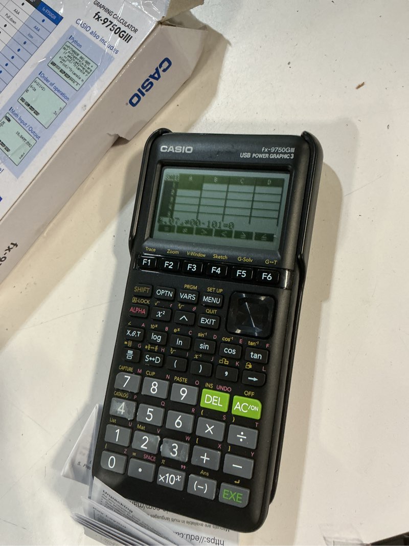 Condition photo showing Good Condition for casio fx-9750giii graphing calculator | natural textbook display | python programming | ideal for exams, stem & advanced math | black