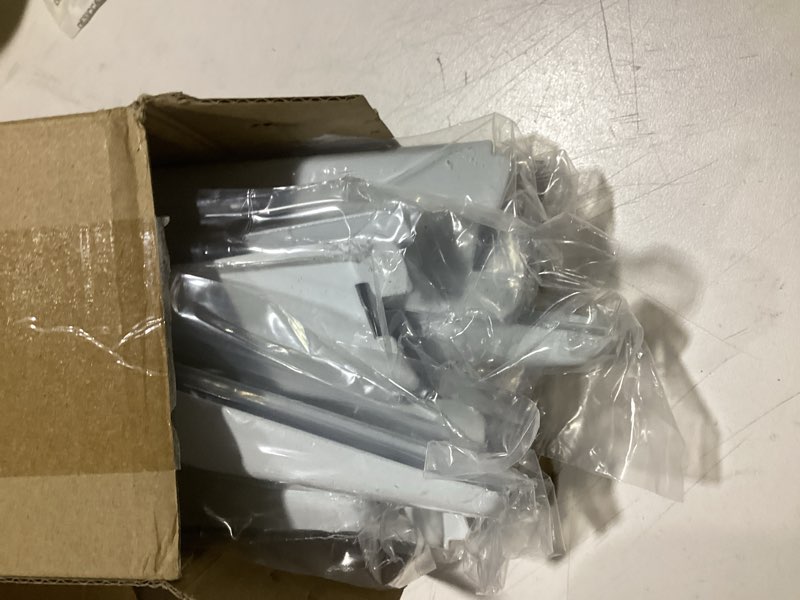 Condition photo showing Good Condition for 10 pack adjustable shelf brackets for double track system closet organization heavy duty wire shelf brackets (white,9 inches) 9 inches white