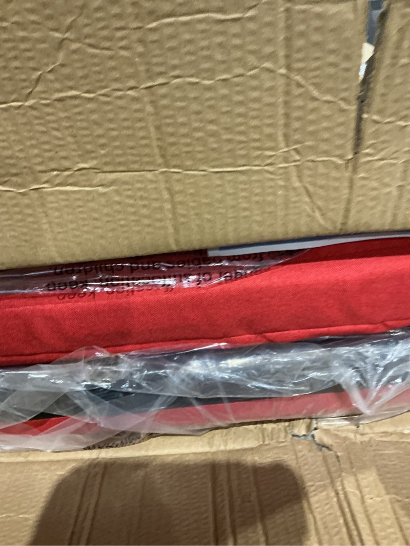 Condition photo showing Good Condition for extra wide stadium seats with back support 2 pack, exclusive "sofa style" design thick bleacher chairs with back and cushion, 6 reclining positions - ultimate comfort for sports events (red, 25") extra wide - width 25 inches red