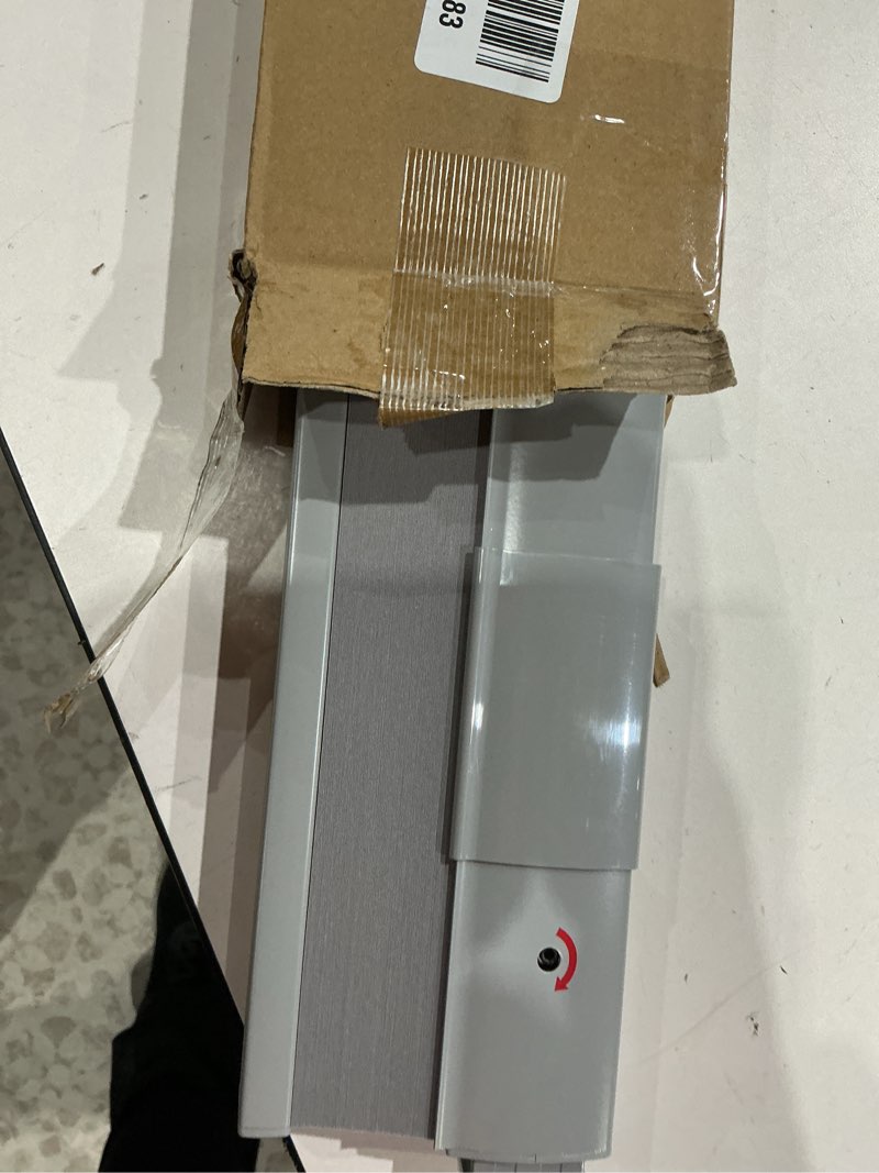 Condition photo showing As Is for no drill cellular shades for indoor windows, thermal insulating & noise reducing honeycomb blinds, free stop cordless blackout shades, grey, 26 1/2" w x 64" h 26 1/2"w x 64"h grey(blackout)