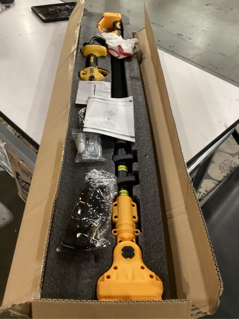 Condition photo showing As Is for Cordless 21 volt lithium pruner 2-in-1 Pole Pruning Shears Cordless, 1.6" Cutting Diameter Electric Pruning Shears with Extension Pole, 21V 2×4.0Ah Battery Powered Pruner, 13.7FT Reach Power Pole Pruner for Tree Trimming
