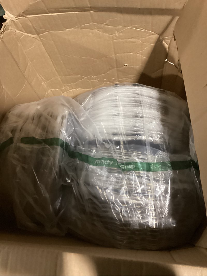 Condition photo showing Good Condition for MAONAME 13" Gold Charger Plates Set of 100, Plastic Reef Plate Chargers Bulk, Round Charger for Dinner Plates, Table Chargers for Wedding Decor 100 Gold