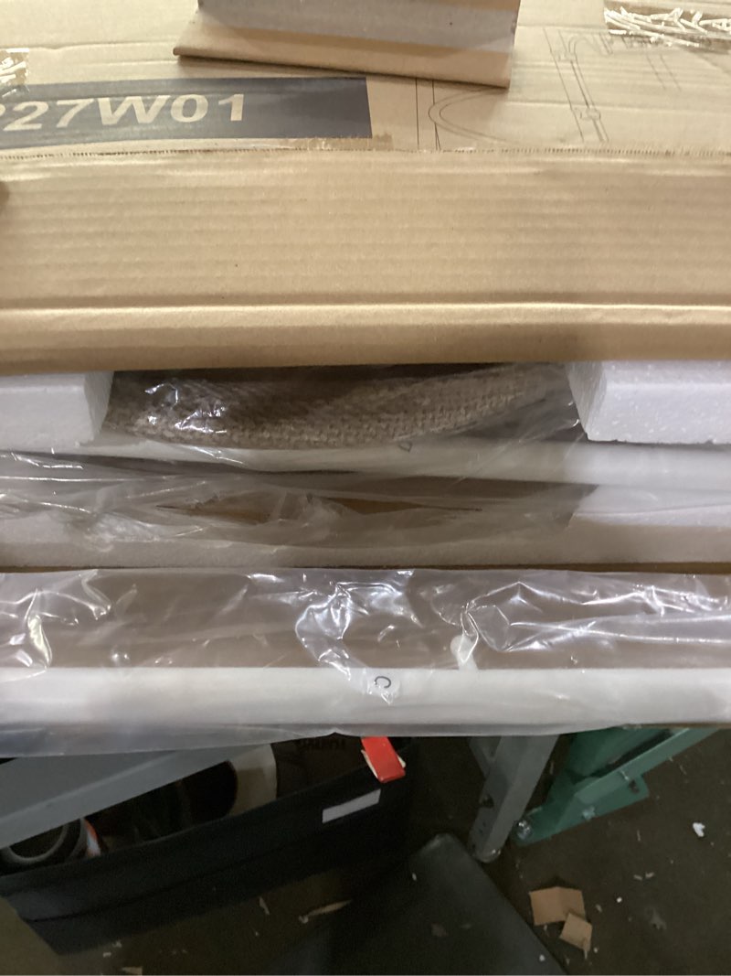 Condition photo showing New/Like New for vasagle lilea collection - side table with charging station, round end table with fabric basket, led nightstand with usb ports, modern, for living room, matte white and camel brown ulet227w01 matte white + camel brown with led light