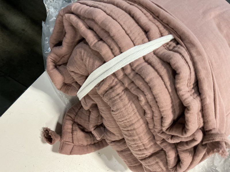 Condition photo showing As Is for organic airy gauze toddler quilt & sham set, one size, fig