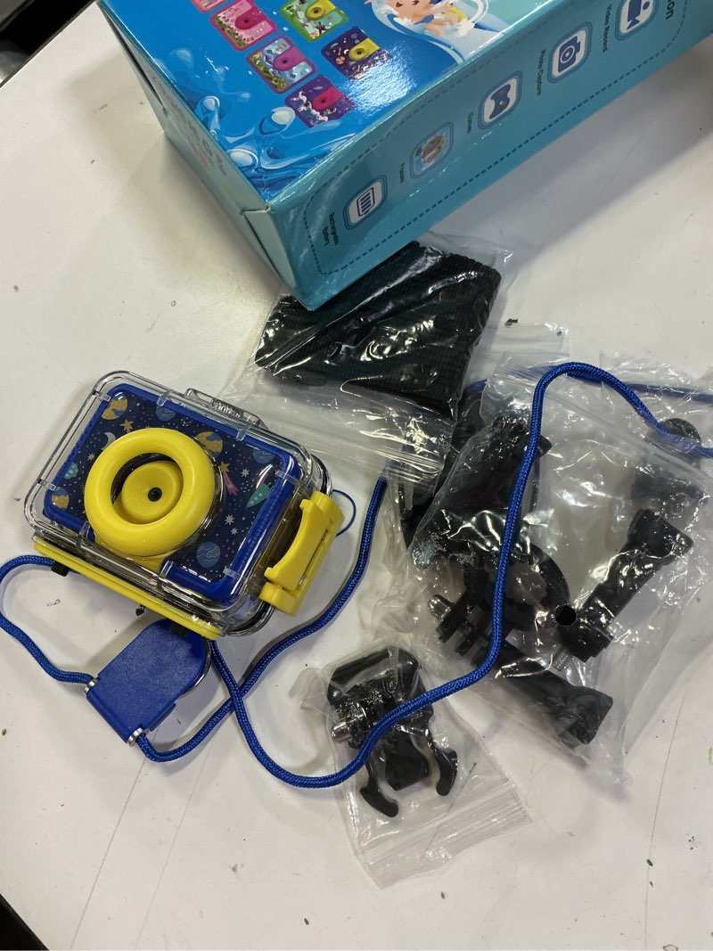Condition photo showing Good Condition for gktz kids camera - waterproof underwater camera for kids, christmas birthday gifts for boys age 3-12, 1080p hd children digital action camera, pool toys for kids age 4-12 dark blue