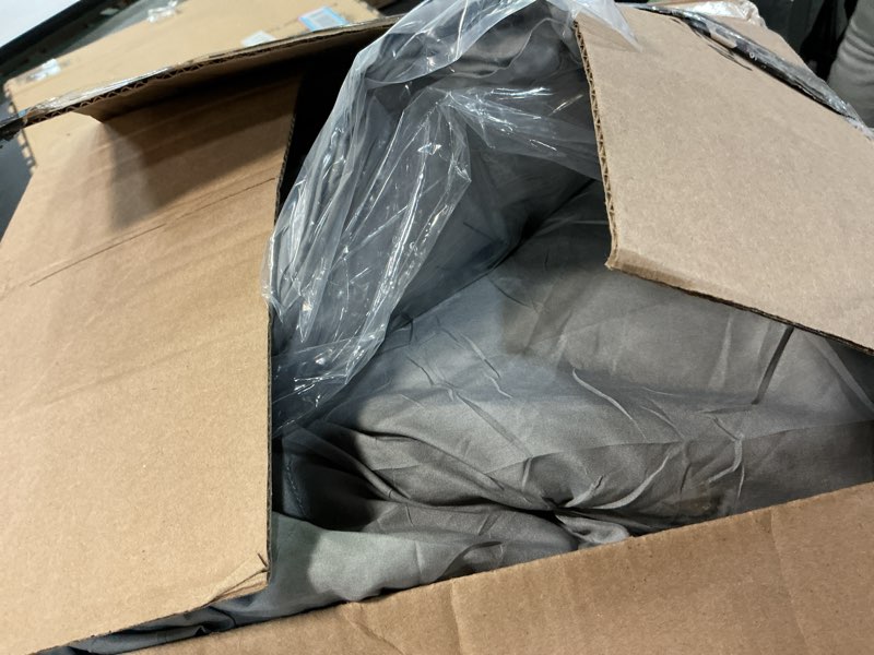 Condition photo showing As Is for Bedsure Oversized King Comforter Set Grey - Bed in a Bag Oversized King Size 7 Pieces, GentleSoft™ Pintuck Bed Set Gift for Family, Pinch Pleat Grey Comforter with Sheets, Pillowcases & Shams Oversized King 01 - Grey