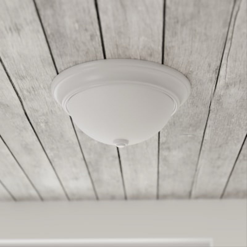 Incomplete  500+ bought last week Project Source 13-in White Indoor 2 -Light Flush Mount Light with Alabaster Glass