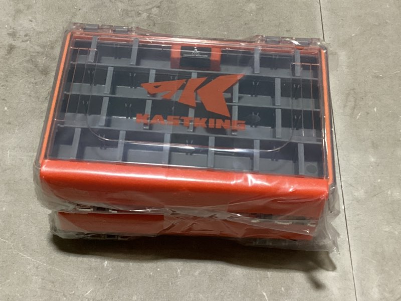 Condition photo showing Good Condition for kastking hyperseal 3500 double-sided waterproof fishing tackle box – adjustable dividers, eva foam jig storage, lure & terminal tackle organizer,2 pack orange 3500(2 pack)