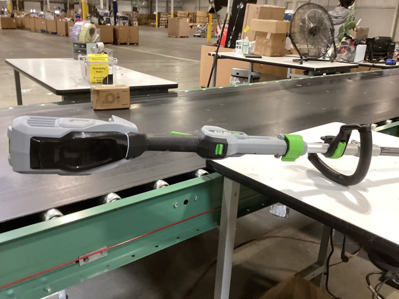 Condition photo showing As Is for ego power+ 15-inch 56-volt lithium-ion cordless brushless string trimmer - battery and charger not included (renewed)