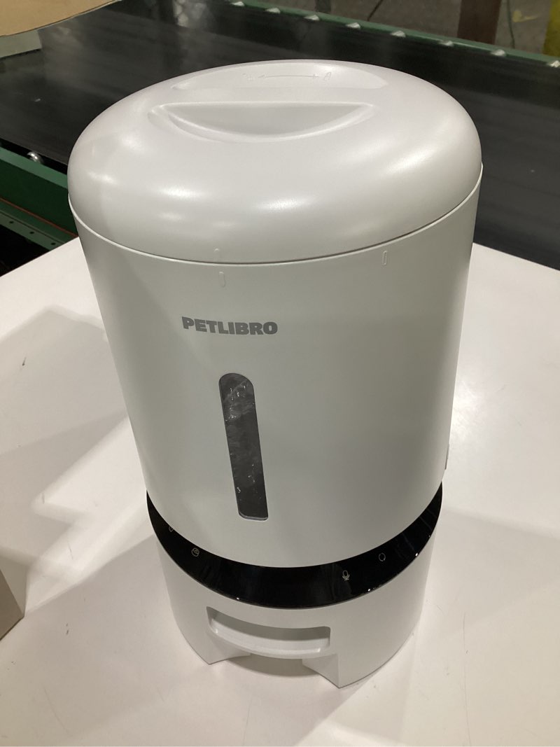 Condition photo showing As Is for PETLIBRO Automatic Cat Feeder with Camera, 1080P HD Video with Night Vision, 5G WiFi Pet Feeder with 2-Way Audio, Low Food & Blockage Sensor, Motion & Sound Alerts for Cat & Dog Single Tray White 5L- Camera