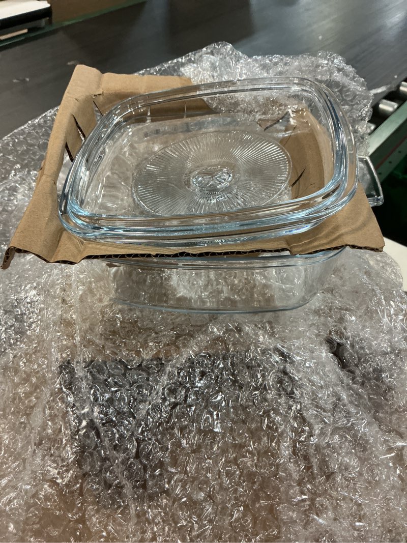 Condition photo showing Good Condition for maxcheck 2 pieces glass casserole dish with lid 0.8l/ 1.5l baking casserole dish covered cookware microwave bowls with handle for kitchen restaurant home party cooking, oven safe (square)