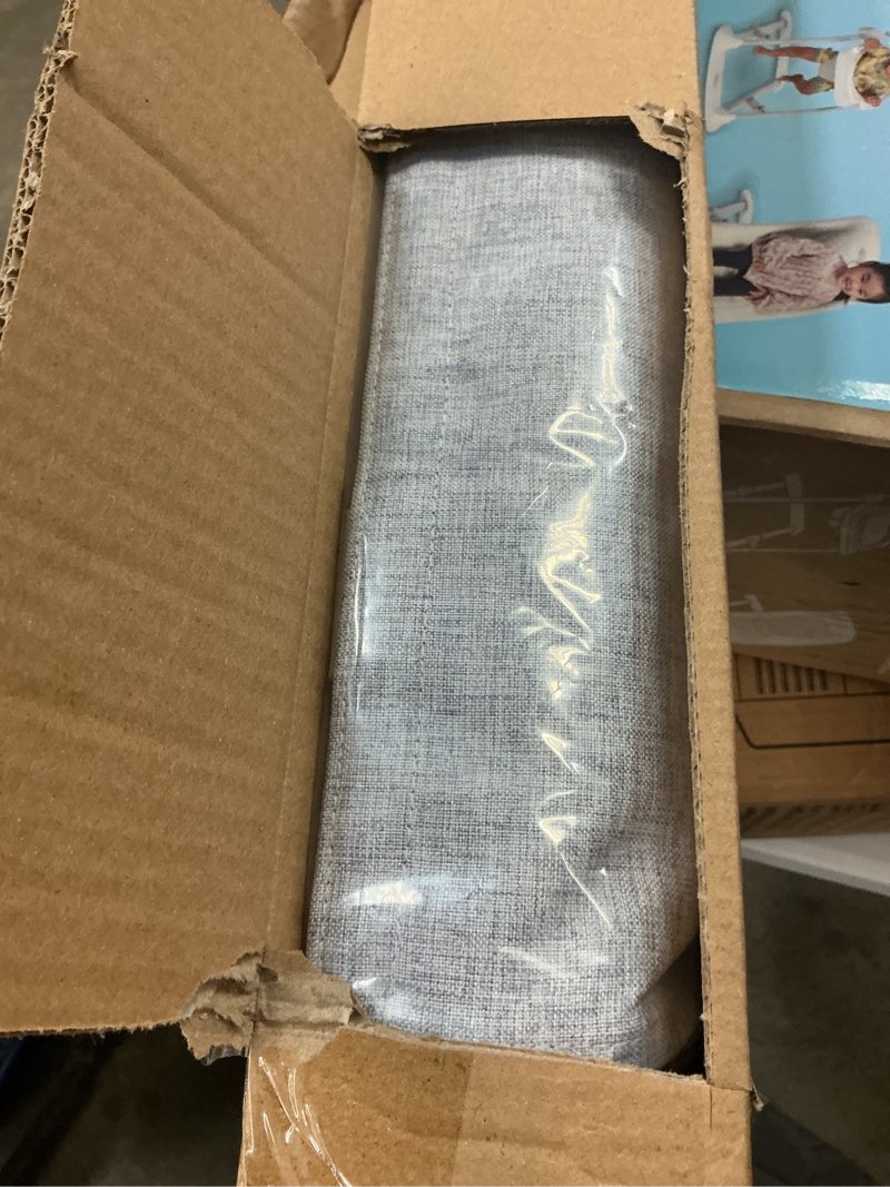 Condition photo showing New/Like New for LazBlinds No Drill Roman Shades for Windows, Cordless Blackout Window Shades with UV Protection, Polyester Fabric for Bedroom & Living Room, 37" W x 64" H, Grey Blackout - Faux Linen - Grey 37"W x 64"H