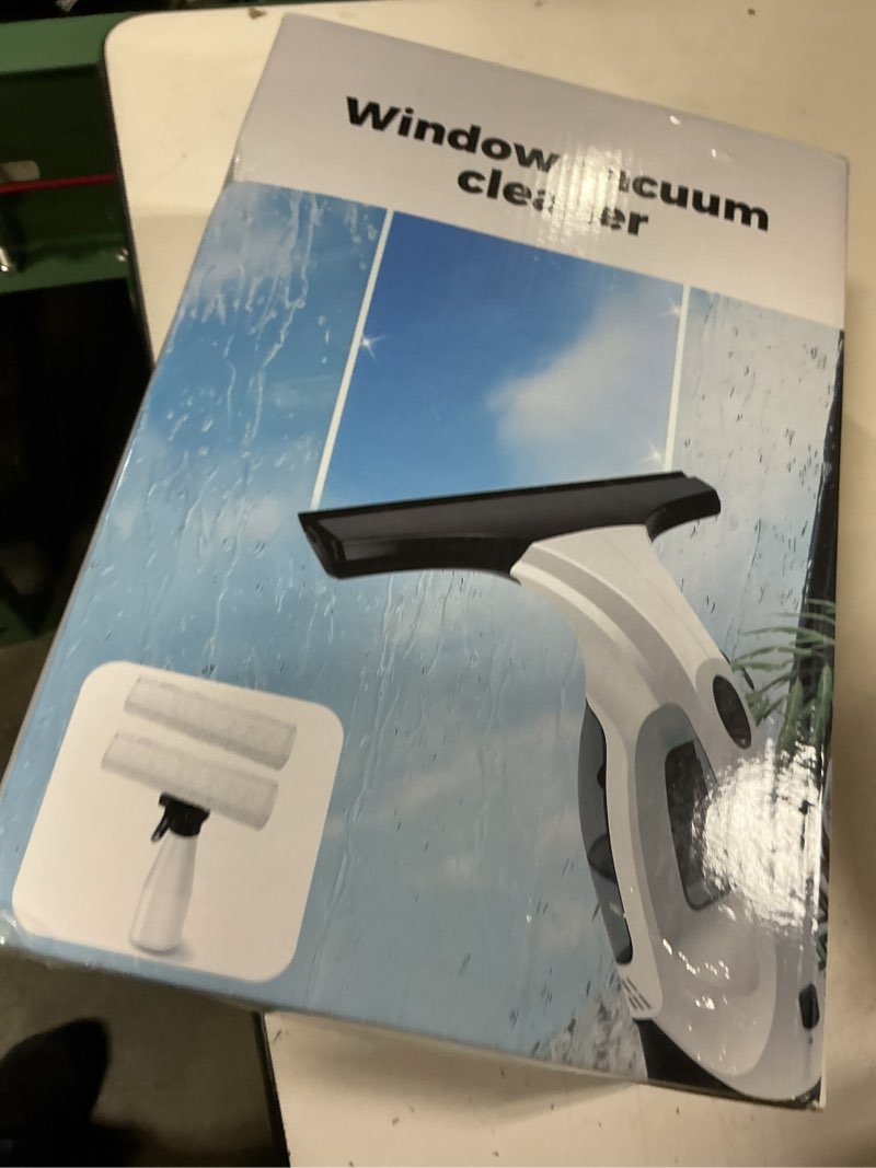 Condition photo showing New/Like New for window vacuum squeegee cordless, 2000pa electric window cleaner tool with 2200mah & 150ml water collection tank, cleaning kit shower squeegee for glass doors, tiles, mirrors, car (white)