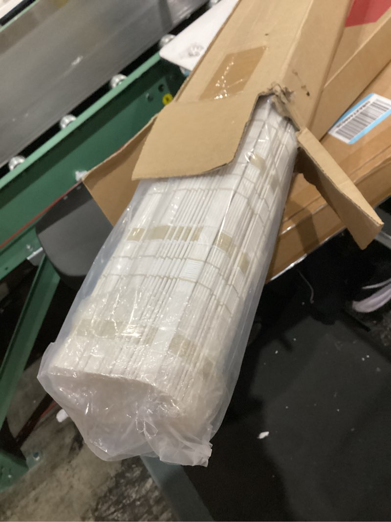 Condition photo showing Good Condition for lazblinds no tools no drill cordless bamboo roman shades, light filtering window treatment, roll up bamboo blinds for window 33'' w x 64'' h, whitewash b whitewash b 33'' w x 64'' h
