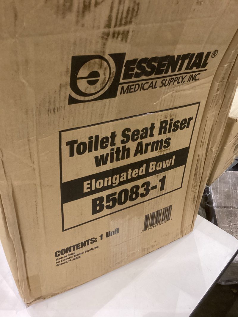 Toilet Seat Riser with Arms  Elongated Bowl