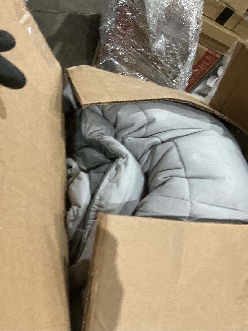 Condition photo showing As Is for Bare Home Queen Comforter - Reversible Colors - Goose Down Alternative - Ultra-Soft - Premium 1800 Series - All Season Warmth - Bedding Comforter (Queen, Grey/Light Grey) Queen 05 - Grey/Light Grey