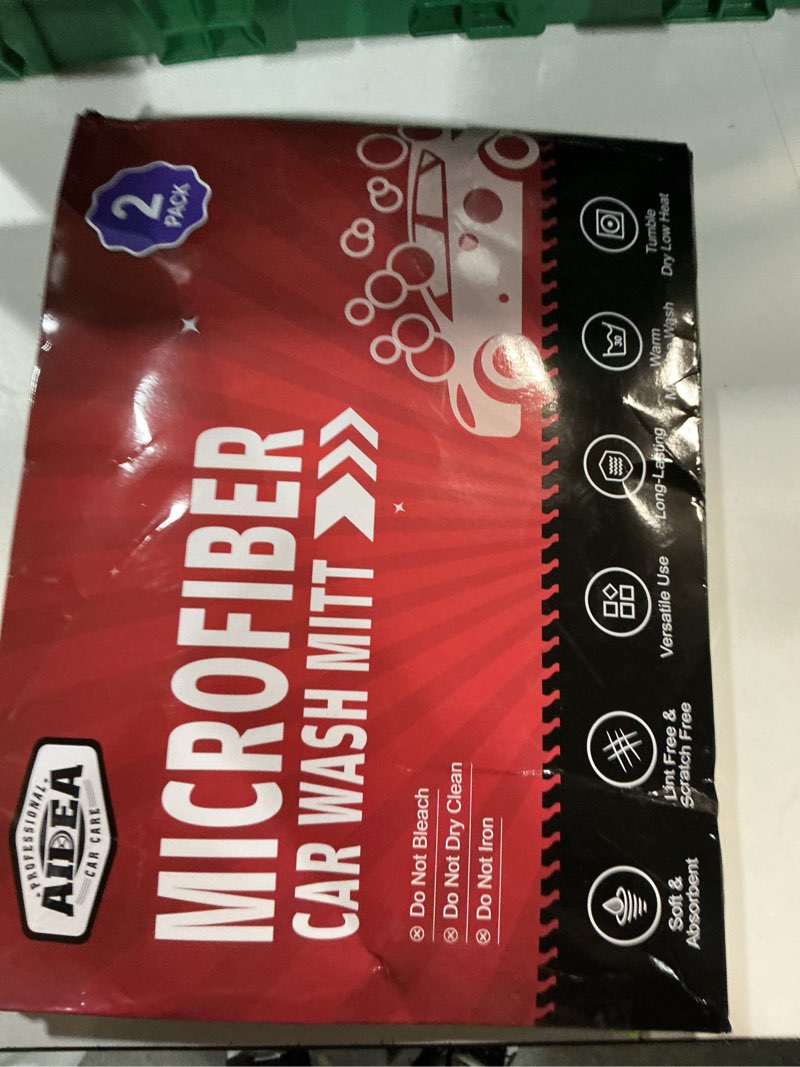 Condition photo showing New/Like New for AIDEA Car Wash Mitt Microfiber, 2PK-Scratch & Lint Free, Premium Chenille Microfiber Wash Mitt-Green Regular Size (7.12''X10.14'') (B0886944MR)