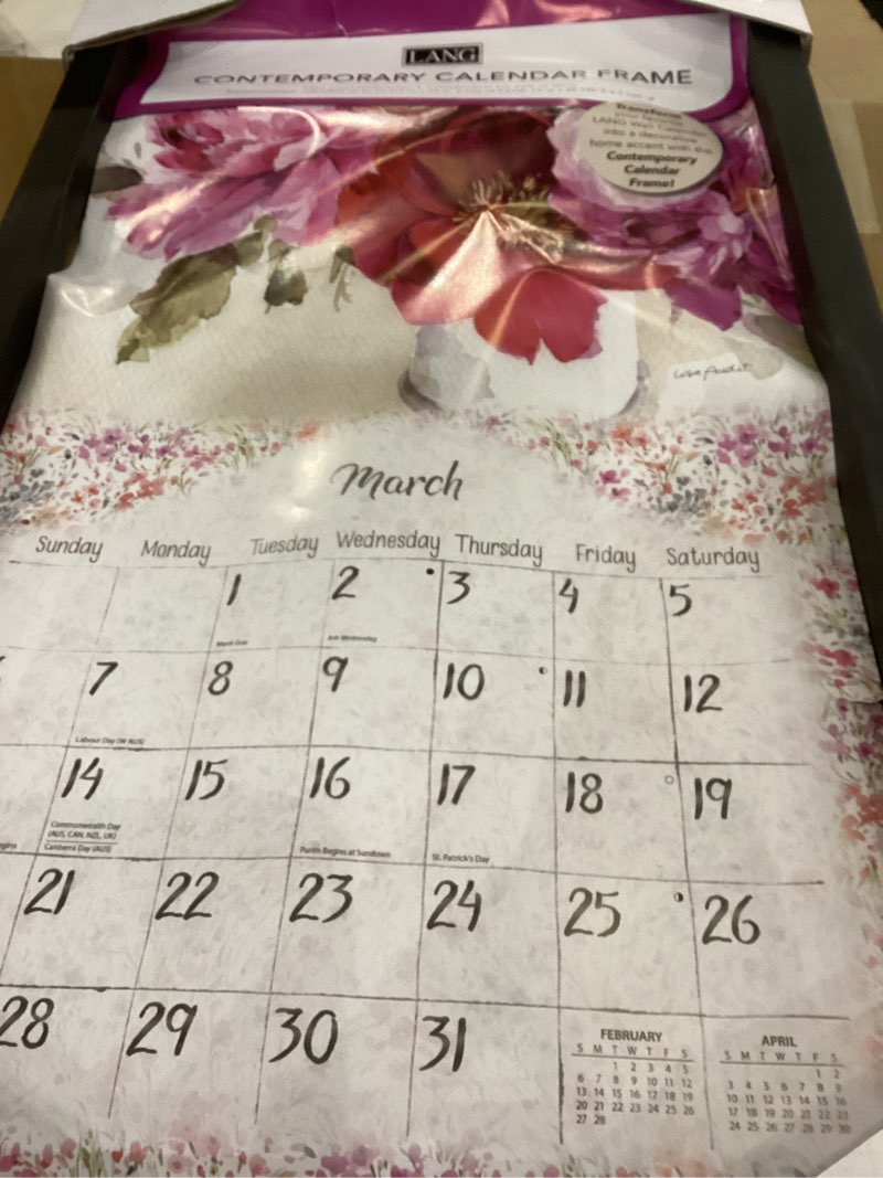 Condition photo showing As Is for Lang, Contemporary Wall Calendar Frame - Black Finish