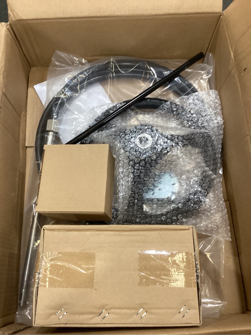 Condition photo showing Good Condition for 14 ft boat steering control cable outboard rotary steering system kit with 12.5 inches wheel durable marine steering system replacement for mechanical/manual steering of yachts, fishing boats