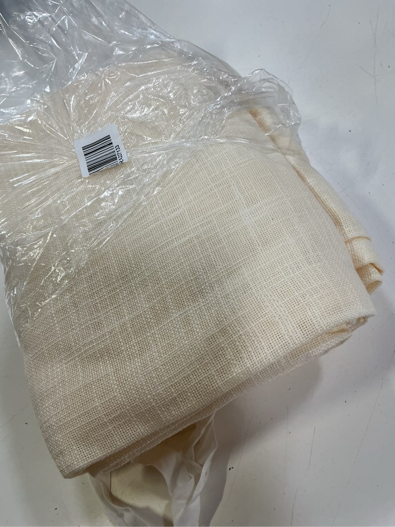 Condition photo showing Good Condition for cotton sheer curtain set (set of 2), 48x84, ivory