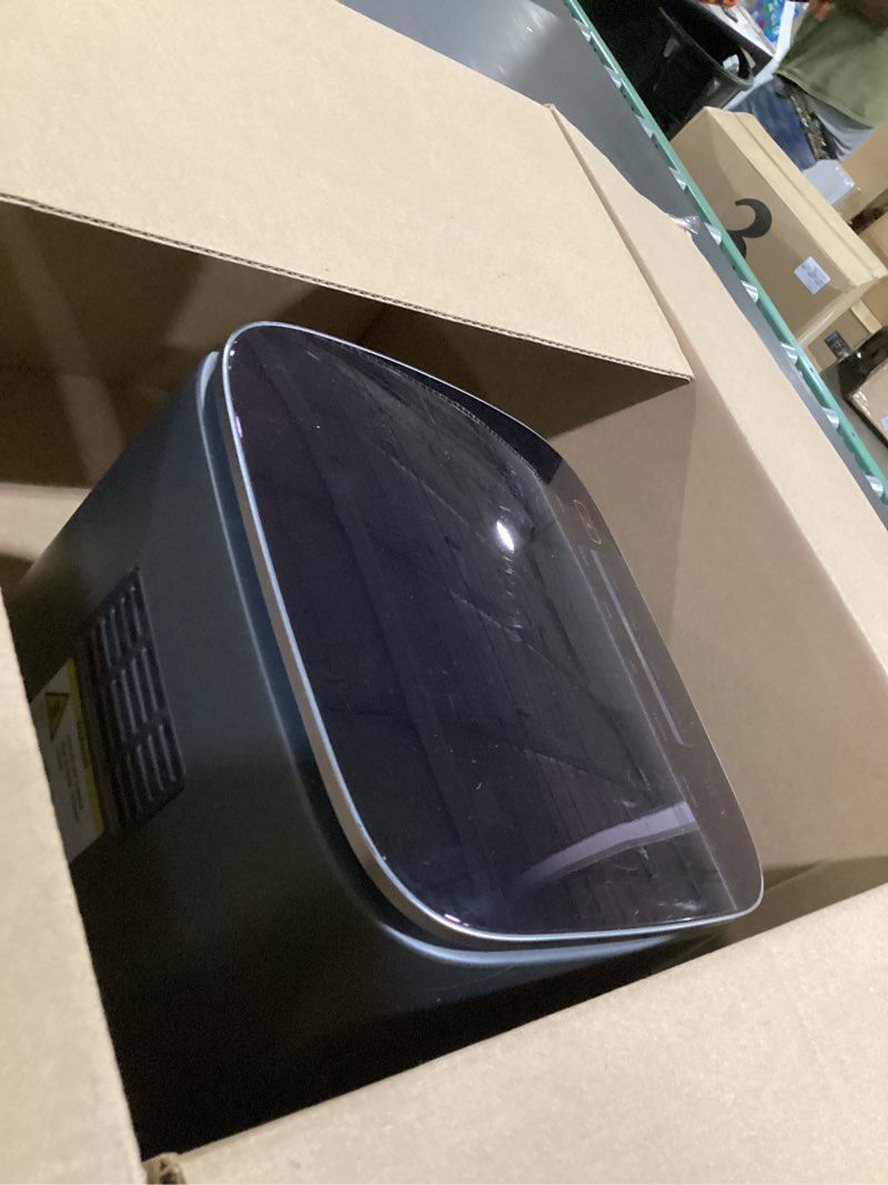 Condition photo showing As Is for cosori 9-in-1 turboblaze air fryer 6 qt, pfas-free ceramic coating, 90°–450°f, precise heating for even results, air fry, roast, bake, broil, dry, frozen, proof, reheat, keep warm, 120v, dark gray dark gray 6qt