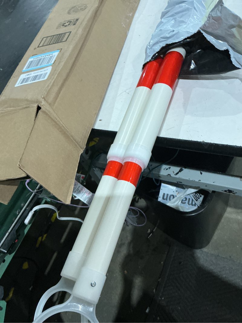 Condition photo showing As Is for aiwfl 2 pack retractable traffic cone bar from 3.8ft to 6.56ft, expandable traffic cone bar for parking lots reflective safety cone barrier bar for road construction white/red