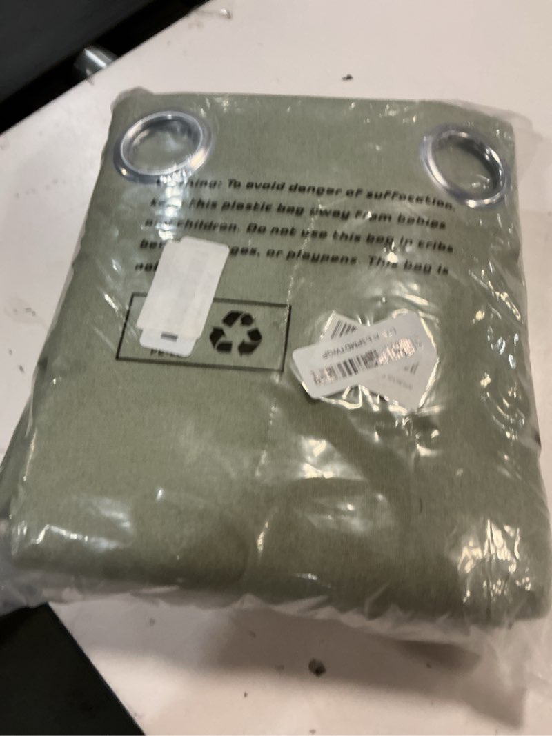 Condition photo showing New/Like New for chrisdowa 100% blackout sage green solid curtains 102 inches long 2 panels for bedroom living room,farmhouse room darkening thermal insulated soundproof grommet top window treatment drapes,52x102 52"w x 102"l (pack of 2) sage green