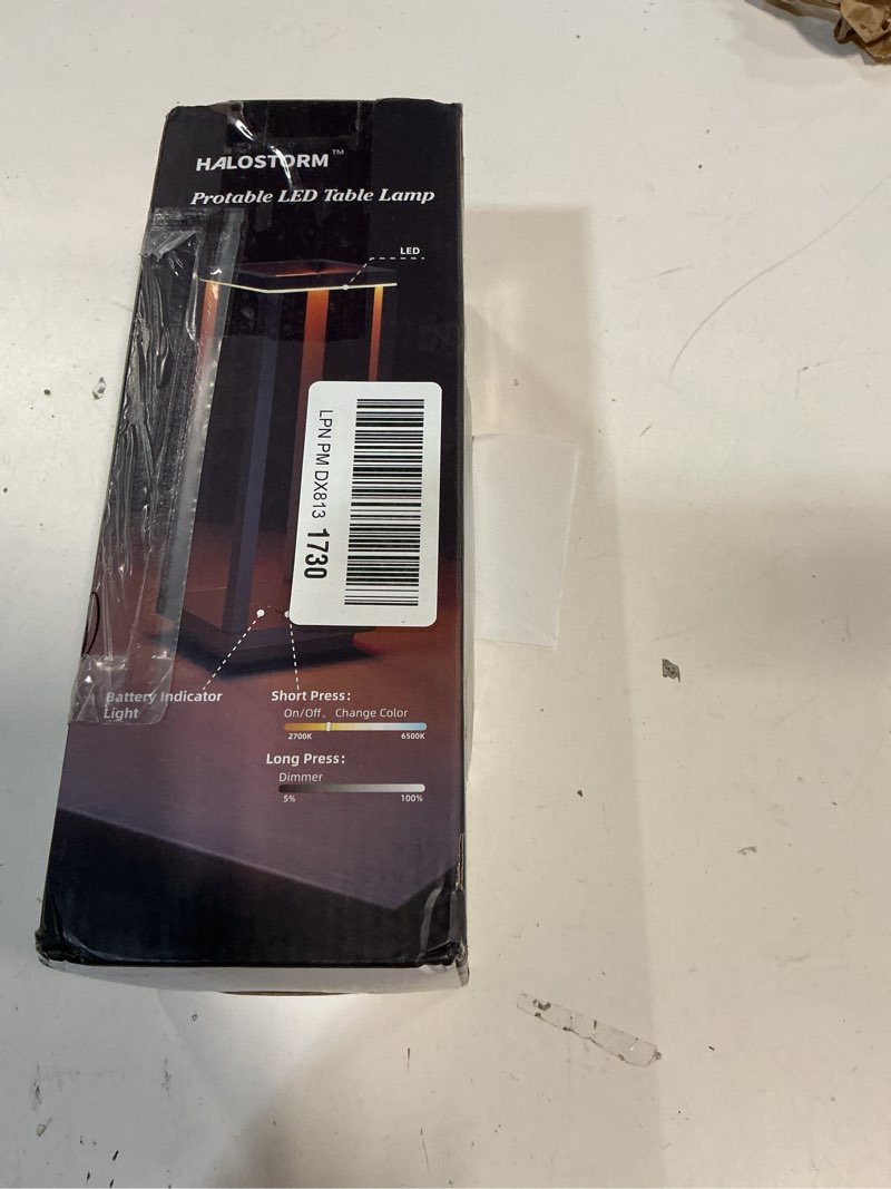 Condition photo showing New/Like New for Cordless Table Lamp Rechargeable, IP55 Waterproof, 60h Runtime Protable Outdoor Table Lamps, 3 Color Stepless Dimming Battery Powered Table Lamp for Dinner/Restaurant/Bedroom/Cafe 1 Moden