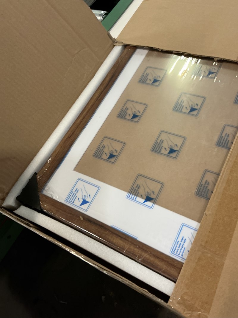 Condition photo showing Good Condition for Rustic Walnut 18x24 Frame - Set of 3, 18 x 24 Poster Frame with Mat for 16x20, Picture Frames for Artwork, Puzzles, Photos and Movie Posters 18" x 24" / 16" x 20" mat