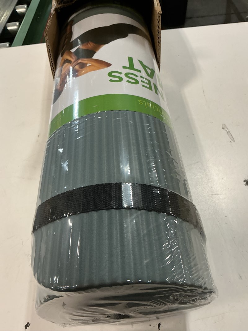 Condition photo showing New/Like New for gaiam essentials 2/5" thick (10mm) yoga & pilates, fitness & exercise mat with easy-cinch carrier strap cushion support for fitness and gym workouts